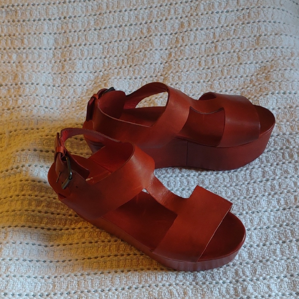 Marsell Red Platform Sandals with Chunky Sole